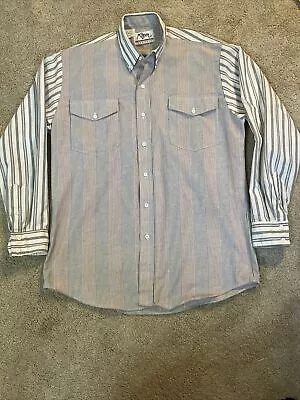 Roper Rodeo Vintage Western Striped Men's Button Shirt Large Usa • $22.99