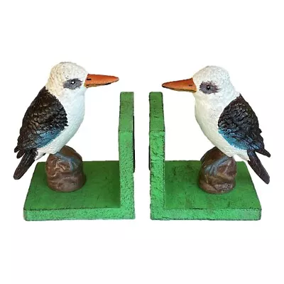 Cast Iron Kookaburra Bird Bookends Australian Bird Book Ends Set 2 - 3.kg • $87.95