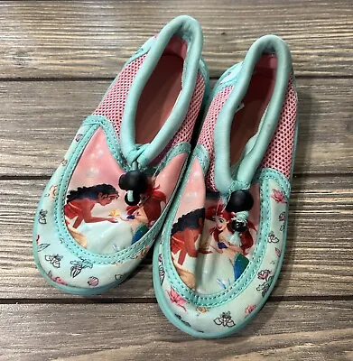 Disney Swim Disney Princess Girls Pink Moana Little Mermaid Water Shoes Sz 9/10 • $12.50