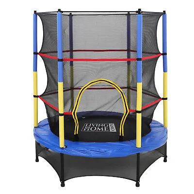 4.5FT Mini Trampoline Enclosure Safety Net Children Kids In/Outdoor Jumping Bed • £59.95