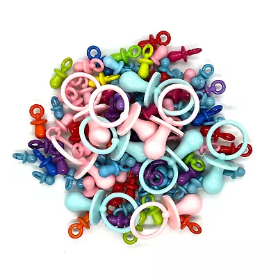 100 X Mixed Dummy Charms Job Lot Large Small Pink Blue Craft Baby Shower • £5.95