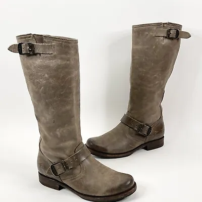 Frye Veronica Slouch Tall Riding Boots 76608 Stone Taupe Womens Sz 7.5 B • $60