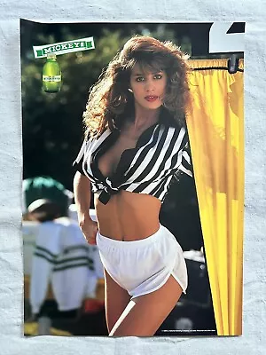 Rare Vtg 80s Mickeys Beer Sexy Hot Babe Poster Pinup Girl Model Football Garage • $35