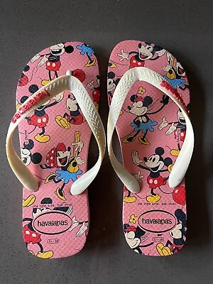 Havaianas Flip Flops Women's Authentic Disney Minnie & Mickey Mouse 37-38 US 7/8 • $12.99