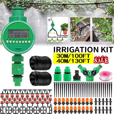 130ft Hose Automatic Drip Irrigation System Micro Sprinkle Self Watering+Timer# • $19.99
