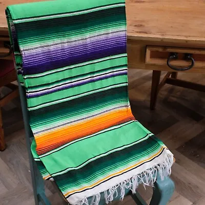 Mexican Serape Blanket - Bright Lime Green • £32