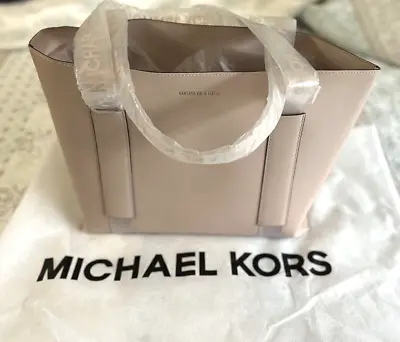 New Michael Kors ICONIC TOTE Bag Purse Blush Pink With Clear Logo Straps • $45