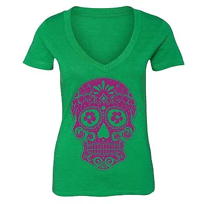 Sugar Skull Day Of The Dead Shirt Mexican Gothic Dia Los Muertos Tshirt Green • $16.49