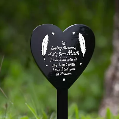 Mum Memorial Plaque Heart Stake Grave Marker Remembrance Gift Garden Memorial • £8.99