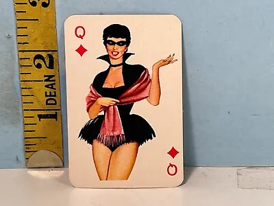 Vintage Dandy Pinup Mini Playing Card Queen Of Diamonds 2x3  • $12