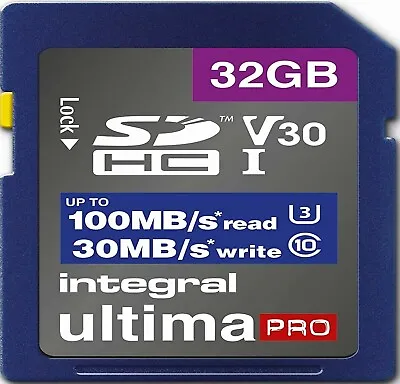 32GB SD Card U3 Memory For CANON LEGRIA HF R106R16R18R206 Camcorder (4K) • £7.99