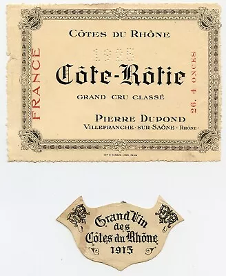 Vintage Original 1925 Cotes Du Rhone French Wine Label • $17.50