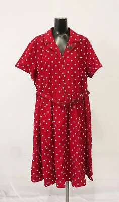 Torrid X Disney Women's Plus Minnie Mouse Polka-Dot Swing Dress LC7 Red Size 24 • $35.74