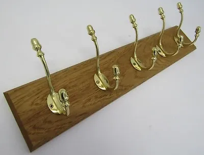 9 Sizes HANDMADE SOLID WOOD OAK WOODEN HAT & COAT HOOKS HANGER PEGS RAIL RACK  • £39.95