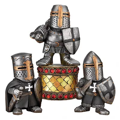 $12.95 • Buy Retro Crusader Armor Knight Gnomes Guard Statues Yard Decor Garden Lawn Ornament