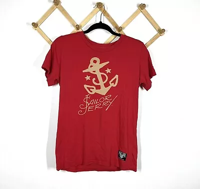 Sailor Jerry Red Anchor Logo Tee Shirt Unisex Size Large EUC • £17.35