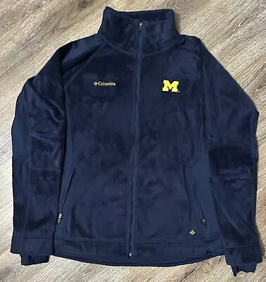 Columbia Michigan Wolverines Men’s Blue Full Zip Fleece Jacket Size L • $30