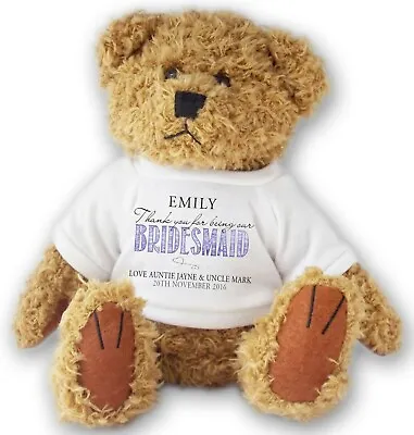 £12.95 • Buy Personalised BRIDESMAID Wedding Teddy Bear Thank You Gift - Allted5