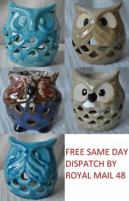 £7.99 • Buy Ceramic Owl Oil Burner For Candle Tea Light Holder For Wax Melts Fragrance Soy