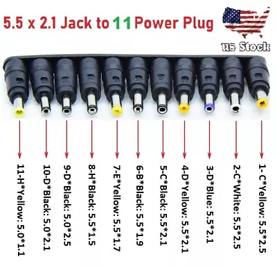 11Pcs 5.5x2.1mm Laptop Universal DC Power Jack Set Charger AC DC Adapter Plug • $4.35