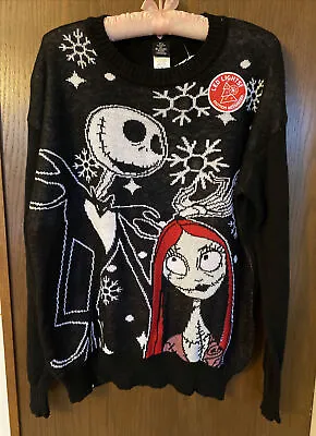 Nightmare Before Christmas Jack Skellington Light Up Holiday Ugly Sweater M NWOT • $29.99
