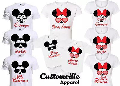 $8.95 • Buy Mom Daddy Brother Sis Mickey Family Matching T-shirts Disney Trip Vacation Shirt