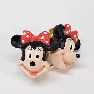 VINTAGE NEW Disney Minnie Mouse Head Clip Clip-On Earrings • $19.98