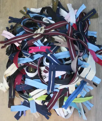 HUGE Lot Of Vintage Zippers Sewing Supplies COLORS AND SHAPES 5+ Lbs • $26.95