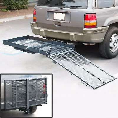 Foldable Electric-Wheelchair Hitch Carrier Mobility Scooter Loading Ramp • $137.12