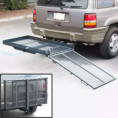 Foldable Electric-Wheelchair Hitch Carrier Mobility Scooter Rack Loading Ramp • $136.10