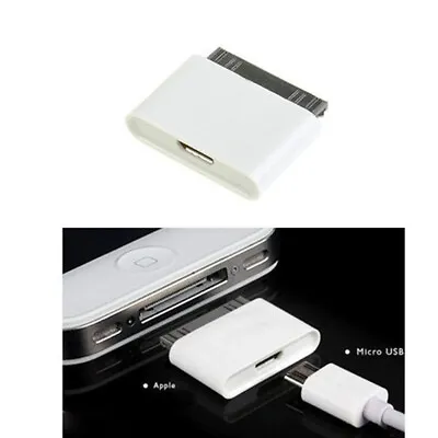 30 Pin To Micro USB Cable Charger Adapter For IPhone 4S 4 3GS IPad 2 3 IPod • £5.94