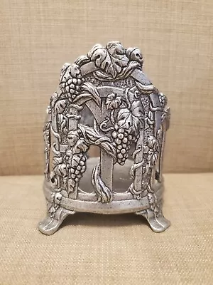 Vintage Carson Pewter Vineyard Grape Vine Large Jar Yankee Candle Holder  • £15.43