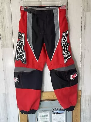 Fox 180 Motocross MX Pants Racing Motorcycle Youth Boys Red Black Size 24 • $16.20