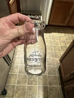 Oberweis Dairy Herrington ACL Half Pint Milk Bottle Aurora Illinois IL • $19.99