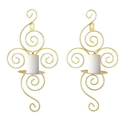 2X Candle Holder Swirling Sconce Hanging Wall Candle Stick Candlestick Exquisite • £5.68