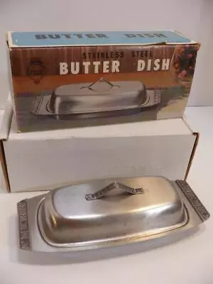 Vintage Royal Crest Stainless Steel Butter Dish With Lid Made In Japan • $15.95