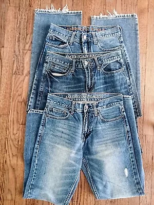 American Eagle Jeans Mens 29x32 Boot Cut Flex Denim Blue Lot Of 3 • $49.99