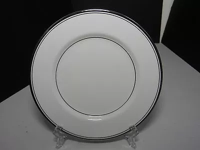 Mikasa Briarcliffe Salad Plate White Platinum Trim 7 5/8  D Ca 1971-1997 • $8