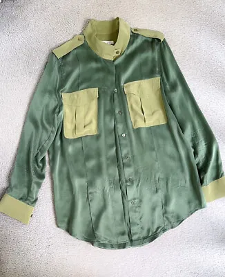 Equipment 100% Silk Shirt Size 8 Green • $115