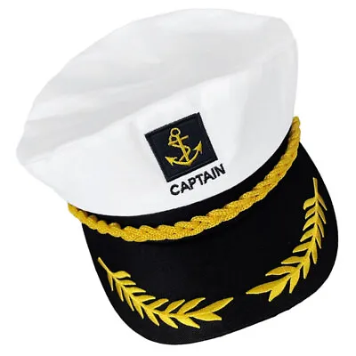  Cotton Polyester Sailor Hat Child Nautical Party Hats Sea Cap • £8.60