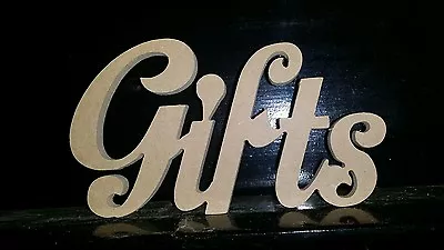 Raw Unpainted Wooden GIFTS Freestanding Sign Wedding Engagement Wishing Well  • $18