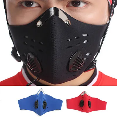 Dust Face Mask PM2.5 Gas Protection Filter Respirator Air Valve Reusable Masks • £3.50