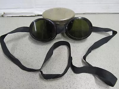 Vintage Swiss Mountain Troop Ski Goggles With Metal Case Military Steampunk • $39.95