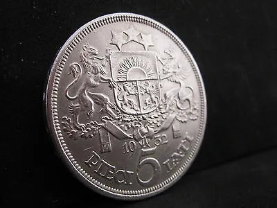 1932 LATVIA 5 Lati Silver Coin--Unc Condition!! • $119.95