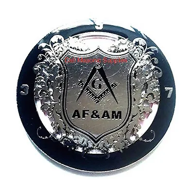 Master Mason AF&AM Car Emblem  Auto Emblem Freemason Blue Lodge Freemasonry Silv • $13.99