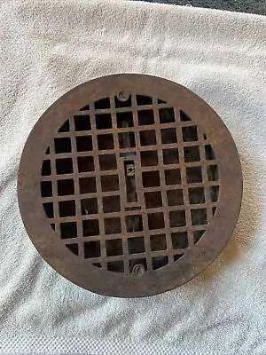 Vintage Heavy Round Cast Iron Floor Register Heat Grate Vent Grille Working • $39.99