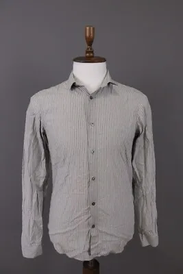 Burberry London Gray Striped Long Sleeve Button Down Shirt Size 39 • $53.74