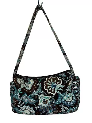 Vera Bradley Java Blue Maggie Shoulder Bag Purse Brown Paisley Retired 11  • $25.99