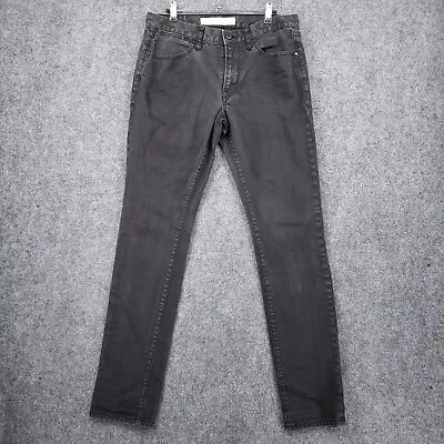 Express Jeans Mens 32x34 Black Super Skinny Leg Mid Rise Alec Zip Fly Denim • $19.99