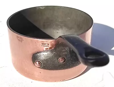 Vintage 4.9inch French Copper Saucepan Gaillard Hammered Tin Lining 2.5mm 2lbs • $266.36